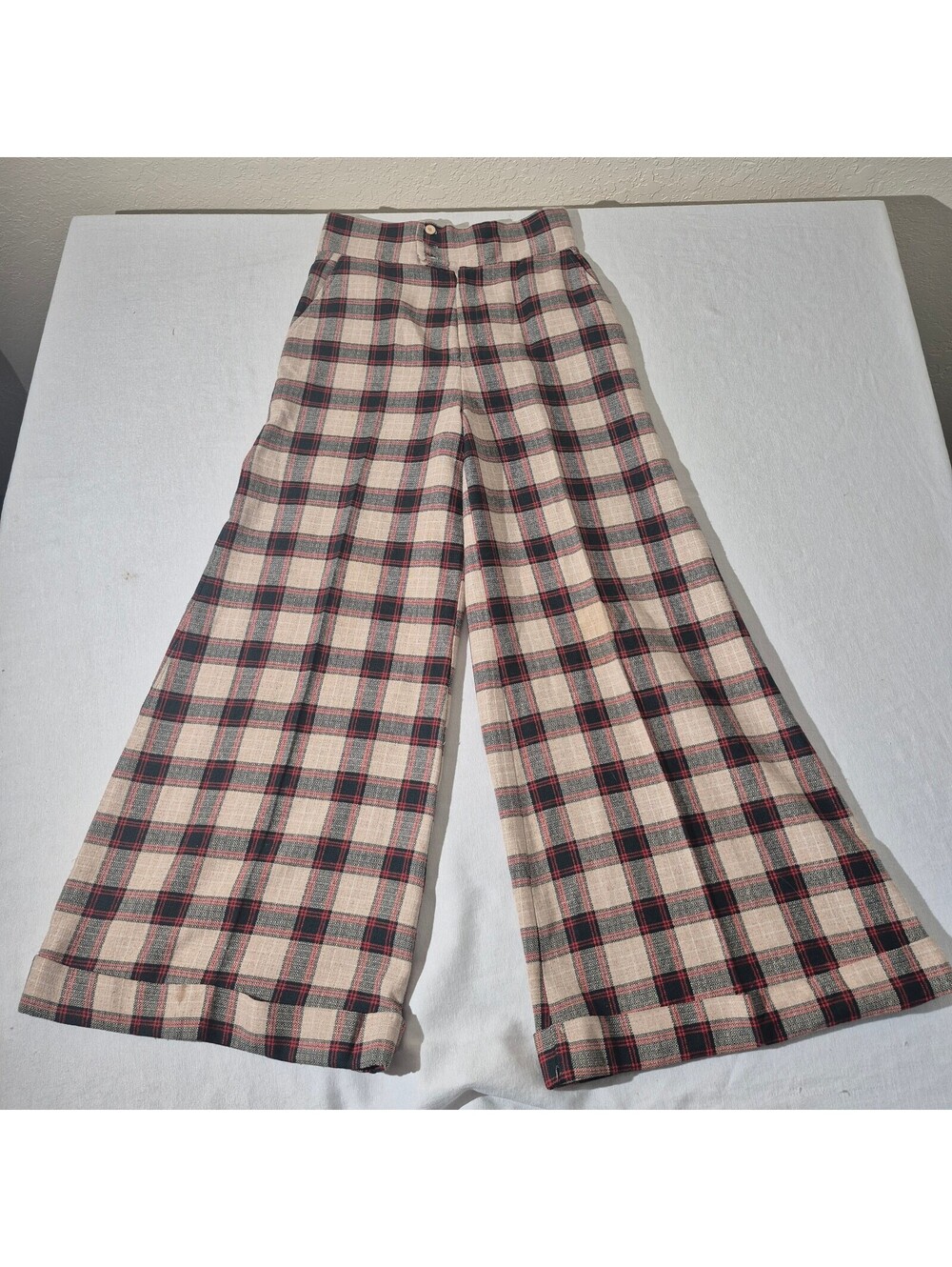 Trousers Up plaid 30x32 wide leg pants
